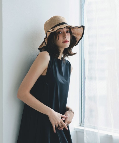 DONOBAN（ドノバン）の「ポリジュートフリルハット（ハット・レディース・ブラック/ベージュ/ブラウン・F）」の11枚目の写真