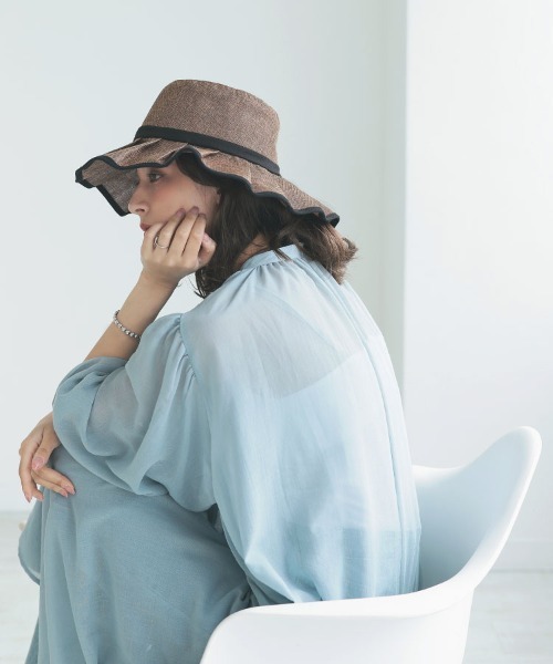 DONOBAN（ドノバン）の「ポリジュートフリルハット（ハット・レディース・ブラック/ベージュ/ブラウン・F）」の8枚目の写真