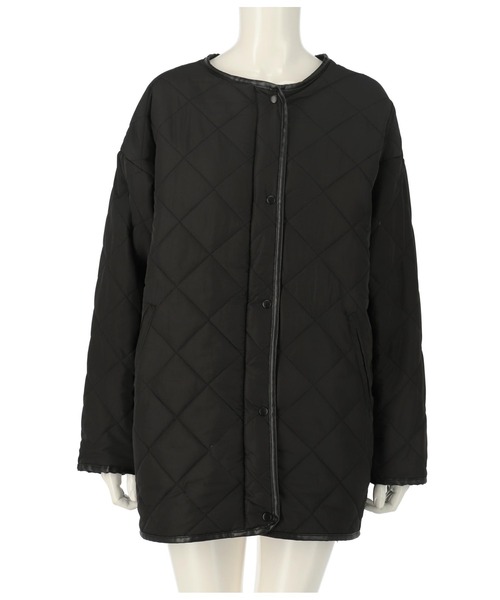 LATINA(ラティーナ)の「ダイヤステッチキルト中綿BIGジャケット(ノーカラージャケット・レディース・ブラック・FREE)」の7枚目の写真