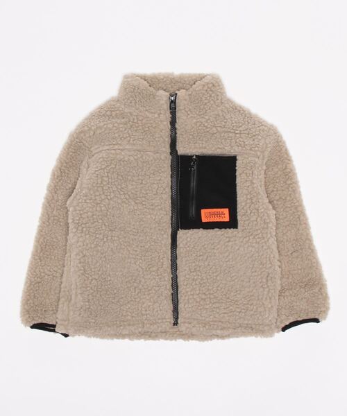 UNIVERSAL OVERALL(ユニバーサルオーバーオール)の「【72】【UNIVERSAL OVERALL】KIDS BOA JACKET(ブルゾン・キッズ・レオパード/チェック/ベージュ・110/130/150/120/140)」の2枚目の写真