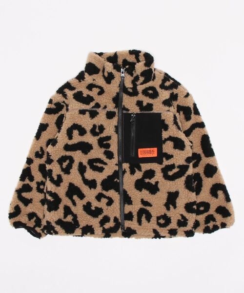 UNIVERSAL OVERALL(ユニバーサルオーバーオール)の「【72】【UNIVERSAL OVERALL】KIDS BOA JACKET(ブルゾン・キッズ・レオパード/チェック/ベージュ・110/130/150/120/140)」の1枚目の写真