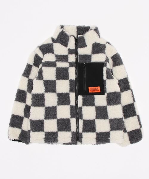 UNIVERSAL OVERALL(ユニバーサルオーバーオール)の「【72】【UNIVERSAL OVERALL】KIDS BOA JACKET(ブルゾン・キッズ・レオパード/チェック/ベージュ・110/130/150/120/140)」の3枚目の写真
