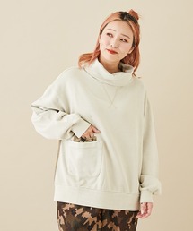 CUBE SUGAR | 無地スウェット×布帛タートルネックプルオーバー(スウェット)