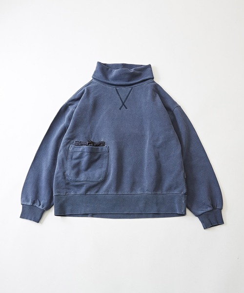 CUBE SUGAR（キューブシュガー）の「無地スウェット×布帛タートルネックプルオーバー（スウェット・レディース・ネイビー/グレイッシュベージュ/カーキ・M）」の22枚目の写真