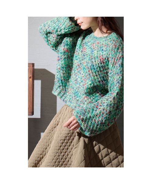 Sawa a la mode(サワアラモード)の「目を惹くカラーリングのざっくり編みニットトップス(ニット/セーター・レディース・グリーン・FREE)」の20枚目の写真