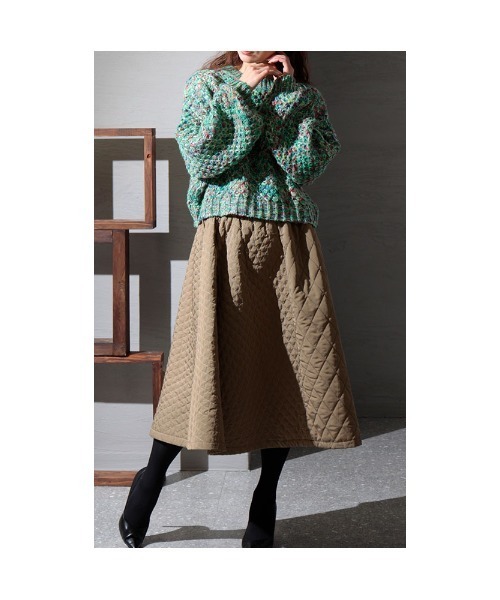 Sawa a la mode(サワアラモード)の「目を惹くカラーリングのざっくり編みニットトップス(ニット/セーター・レディース・グリーン・FREE)」の14枚目の写真
