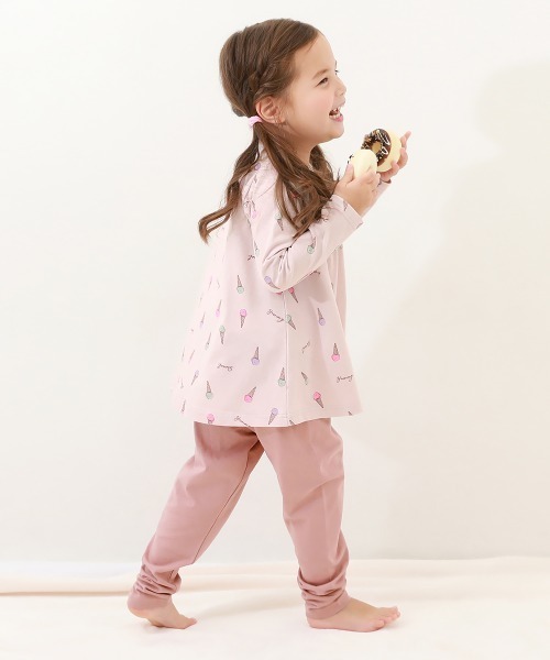 セール】胸元リボン Aライン 長袖パジャマ（ルームウェア