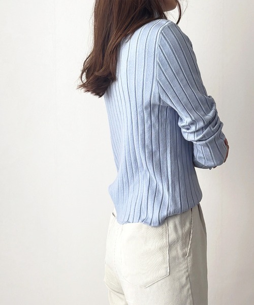 Amulet(アミュレット)の「【ロングシーズン着回せる】リピーター多数◎ハーフハイネックリブニット(ニット/セーター・レディース・ブラック/ピンク/ベージュ/グリーン/ホワイト/イエロー/ブルー/グレー/ボルドー/モカ/ネイビー/パープル・FREE)」の16枚目の写真