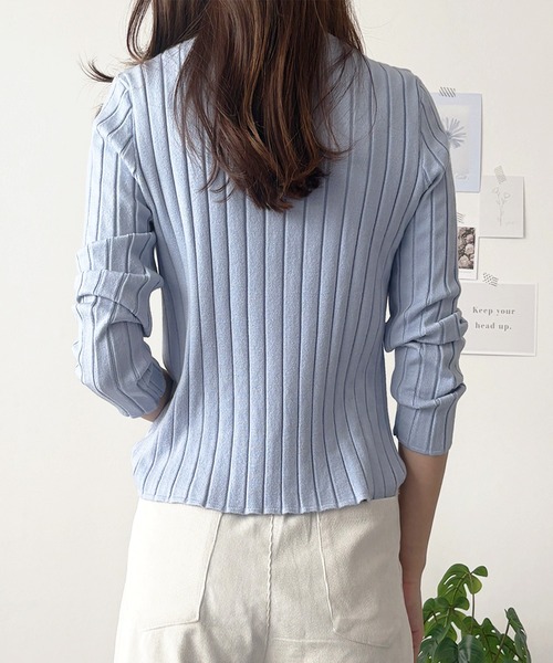 Amulet(アミュレット)の「【ロングシーズン着回せる】リピーター多数◎ハーフハイネックリブニット(ニット/セーター・レディース・ブラック/ピンク/ベージュ/グリーン/ホワイト/イエロー/ブルー/グレー/ボルドー/モカ/ネイビー/パープル・FREE)」の17枚目の写真