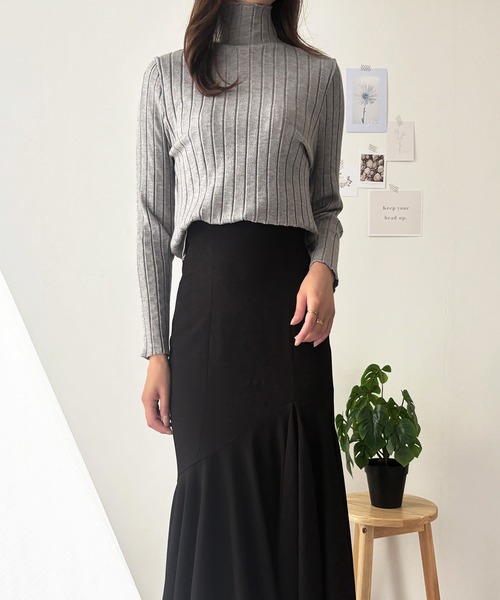 Amulet(アミュレット)の「【ロングシーズン着回せる】リピーター多数◎ハーフハイネックリブニット(ニット/セーター・レディース・ブラック/ピンク/ベージュ/グリーン/ホワイト/イエロー/ブルー/グレー/ボルドー/モカ/ネイビー/パープル・FREE)」の19枚目の写真