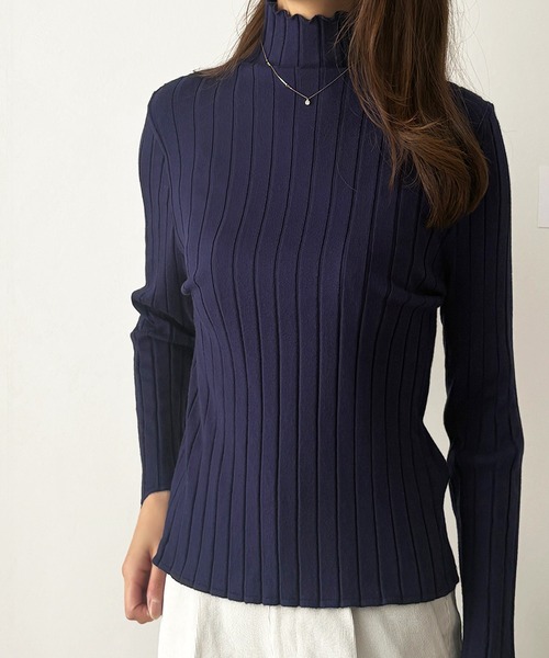 Amulet(アミュレット)の「【ロングシーズン着回せる】リピーター多数◎ハーフハイネックリブニット(ニット/セーター・レディース・ブラック/ピンク/ベージュ/グリーン/ホワイト/イエロー/ブルー/グレー/ボルドー/モカ/ネイビー/パープル・FREE)」の20枚目の写真