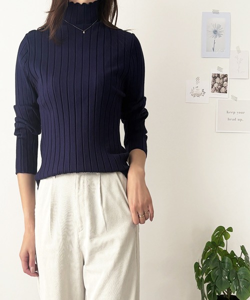 Amulet(アミュレット)の「【ロングシーズン着回せる】リピーター多数◎ハーフハイネックリブニット(ニット/セーター・レディース・ブラック/ピンク/ベージュ/グリーン/ホワイト/イエロー/ブルー/グレー/ボルドー/モカ/ネイビー/パープル・FREE)」の21枚目の写真