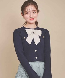 31 Sons de mode | リボン付きクロップドリブカーディガン(カーディガン/ボレロ)