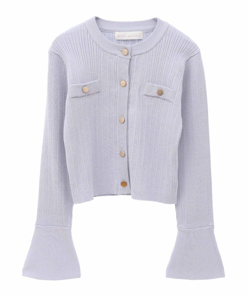 31 Sons de mode（トランテアン　ソン　ドゥ　モード）の「リボン付きクロップドリブカーディガン（カーディガン/ボレロ・レディース・オフホワイト/ネイビー/サックスブルー・36）」の19枚目の写真