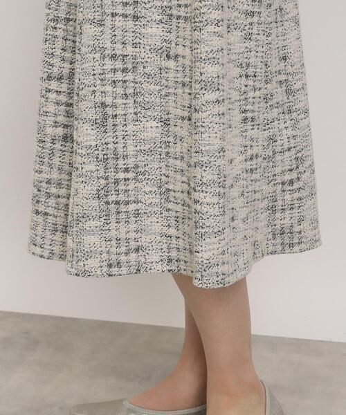 DRESKIP（ドレスキップ）の「◆上品で好印象【セットアップ可】カットツィード フレアスカート（スカート・レディース・ブラック/ホワイト系6/ブラック系3・04/03/02）」の9枚目の写真