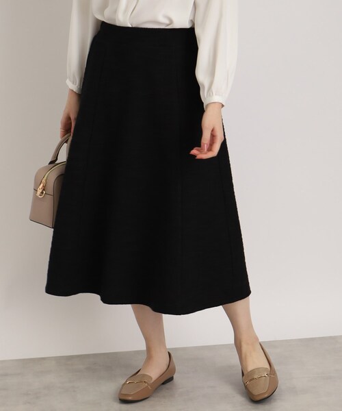 DRESKIP（ドレスキップ）の「◆上品で好印象【セットアップ可】カットツィード フレアスカート（スカート・レディース・ブラック/ホワイト系6/ブラック系3・04/03/02）」の19枚目の写真