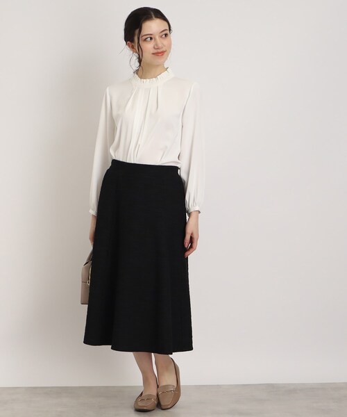 DRESKIP（ドレスキップ）の「◆上品で好印象【セットアップ可】カットツィード フレアスカート（スカート・レディース・ブラック/ホワイト系6/ブラック系3・04/03/02）」の22枚目の写真