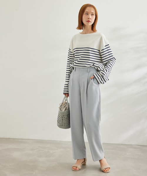 ROPE' PICNIC(ロペピクニック)の「【一部店舗限定】リンクコーデ/パネル切り替えボーダービックTシャツ(Tシャツ/カットソー・レディース・ネイビー/サックスブルー/グリーン/ピンク系その他2・38)」の13枚目の写真
