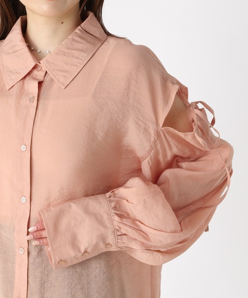 セール】AZATO肩リボンシャツ 194254（シャツ/ブラウス）｜Heather