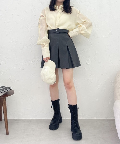 Heather（ヘザー）の「AZATO肩リボンシャツ　194254（シャツ/ブラウス・レディース・オフホワイト/グリーン/ピンク/ネイビー・FREE）」の13枚目の写真