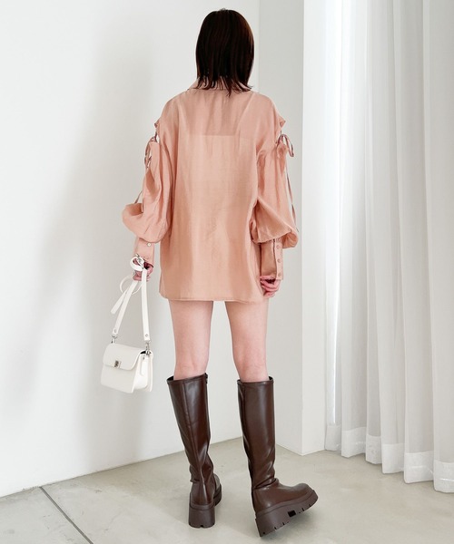 セール】AZATO肩リボンシャツ 194254（シャツ/ブラウス）｜Heather