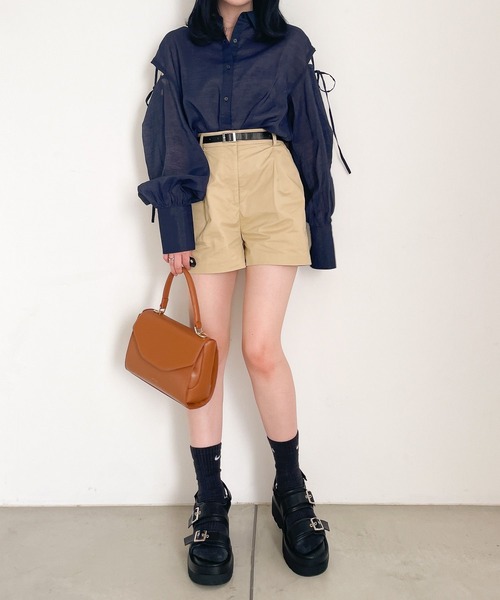 セール】AZATO肩リボンシャツ 194254（シャツ/ブラウス）｜Heather