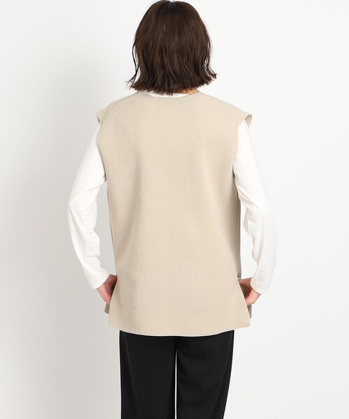 DRESKIP（ドレスキップ）の「◆スポンディッシュVネックニットベスト（ベスト・レディース・ブラック/ライトベージュ/レモンイエロー・00）」の8枚目の写真