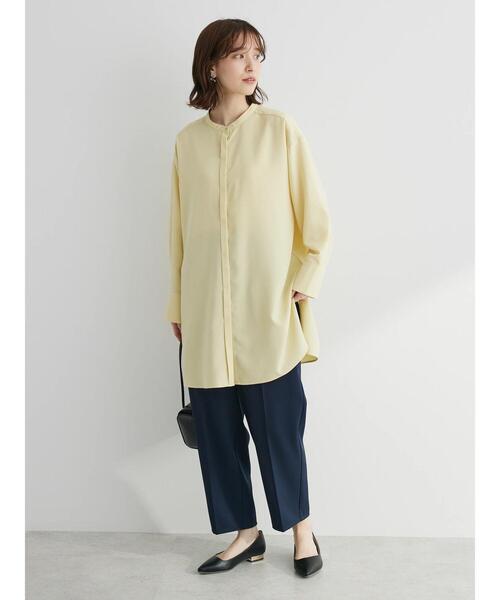Green　Parks（グリーンパークス）の「ヒヨクボタンシャツチュニック（チュニック・レディース・パープル/オフホワイト/イエロー/グリーン・FREE）」の10枚目の写真