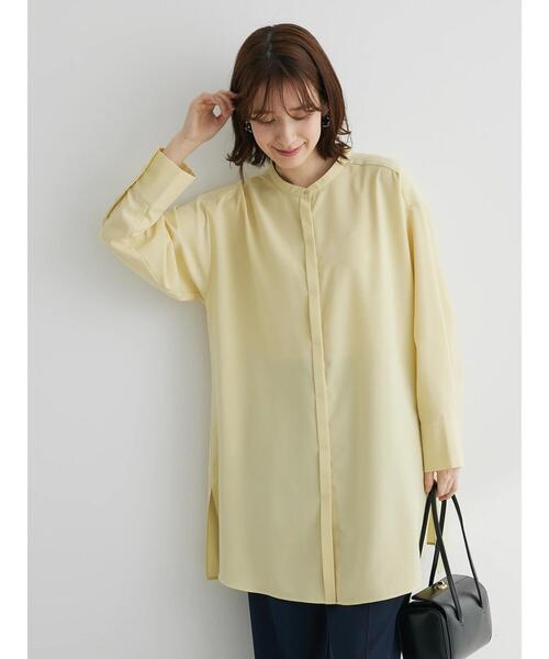 Green　Parks（グリーンパークス）の「ヒヨクボタンシャツチュニック（チュニック・レディース・パープル/オフホワイト/イエロー/グリーン・FREE）」の13枚目の写真