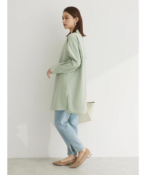 Green　Parks（グリーンパークス）の「ヒヨクボタンシャツチュニック（チュニック・レディース・パープル/オフホワイト/イエロー/グリーン・FREE）」の21枚目の写真