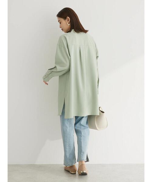 Green　Parks（グリーンパークス）の「ヒヨクボタンシャツチュニック（チュニック・レディース・パープル/オフホワイト/イエロー/グリーン・FREE）」の22枚目の写真