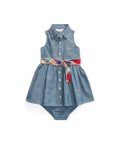 ベルテッド シャンブレー シャツドレス & ブルマー