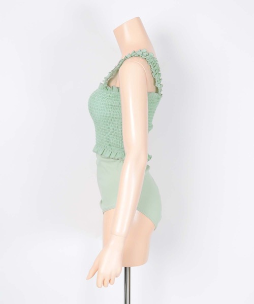 SEA DRESS(シードレス)の「シャーリングビスチェビキニ/水着(水着・レディース・ミント/サーモンピンク/ブラック・S/M/L)」の9枚目の写真