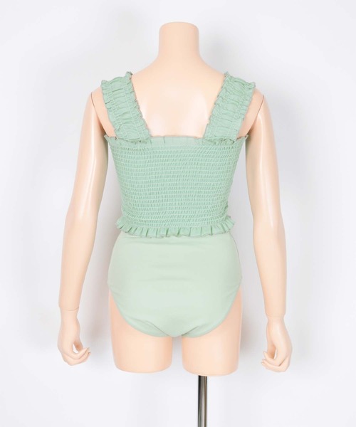SEA DRESS(シードレス)の「シャーリングビスチェビキニ/水着(水着・レディース・ミント/サーモンピンク/ブラック・S/M/L)」の10枚目の写真