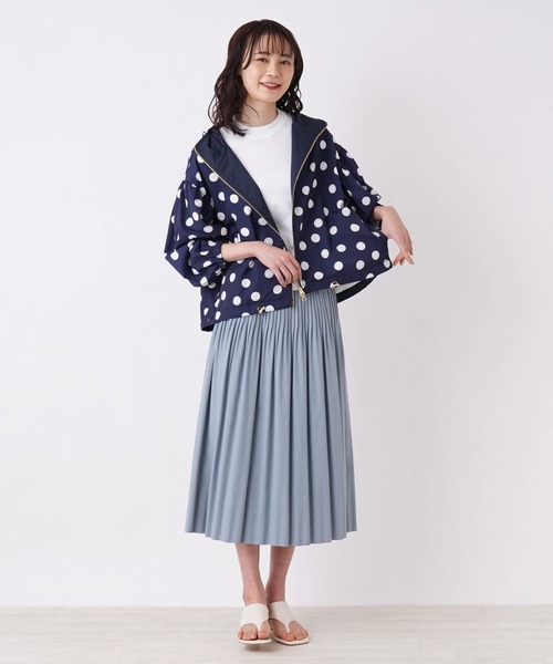 margaux（マルゴー）の「【MARGAUX】フード付ドット柄ジャケット（その他アウター・レディース・ダークネイビー・2）」の5枚目の写真