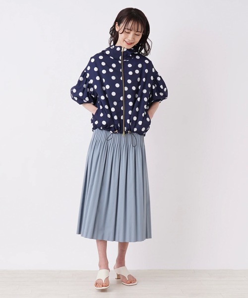 margaux（マルゴー）の「【MARGAUX】フード付ドット柄ジャケット（その他アウター・レディース・ダークネイビー・2）」の8枚目の写真