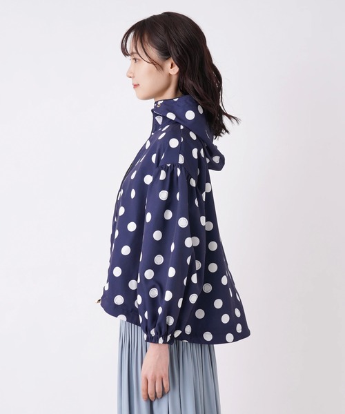 margaux（マルゴー）の「【MARGAUX】フード付ドット柄ジャケット（その他アウター・レディース・ダークネイビー・2）」の10枚目の写真