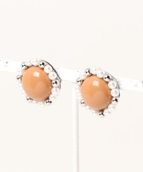 tone(トーン)の「【YM】刺繍/2way/ゴールドリング ピアス(MA)(ピアス(両耳用)・レディース・ブラウン・FREE)」の3枚目の写真