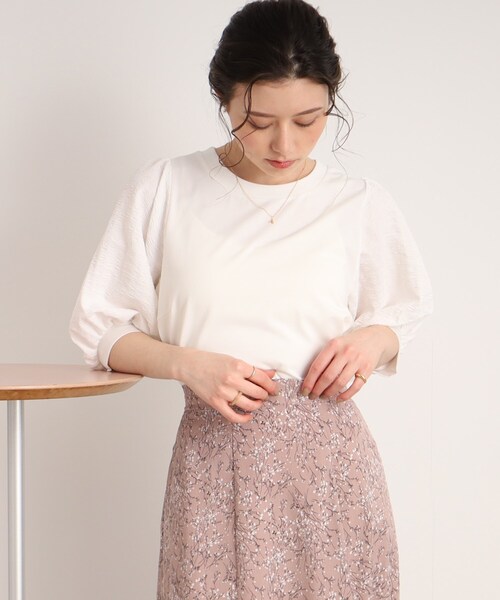 Cutie Blonde（キューティーブロンド）の「◆二の腕カバーにも◎袖ボリュームトップス（Tシャツ/カットソー・レディース・ホワイト系/ブラック/ブルー・00）」の14枚目の写真