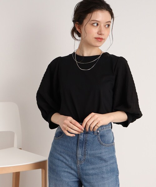 Cutie Blonde（キューティーブロンド）の「◆二の腕カバーにも◎袖ボリュームトップス（Tシャツ/カットソー・レディース・ホワイト系/ブラック/ブルー・00）」の21枚目の写真