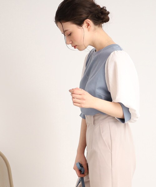 Cutie Blonde（キューティーブロンド）の「◆二の腕カバーにも◎袖ボリュームトップス（Tシャツ/カットソー・レディース・ホワイト系/ブラック/ブルー・00）」の19枚目の写真