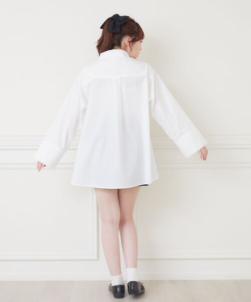 ems excite(エムズエキサイト)の「ロゴ刺繍フレアスリーブSH(シャツ/ブラウス・レディース・ホワイト/グリーン系その他/ピンク系その他・FREE)」の7枚目の写真