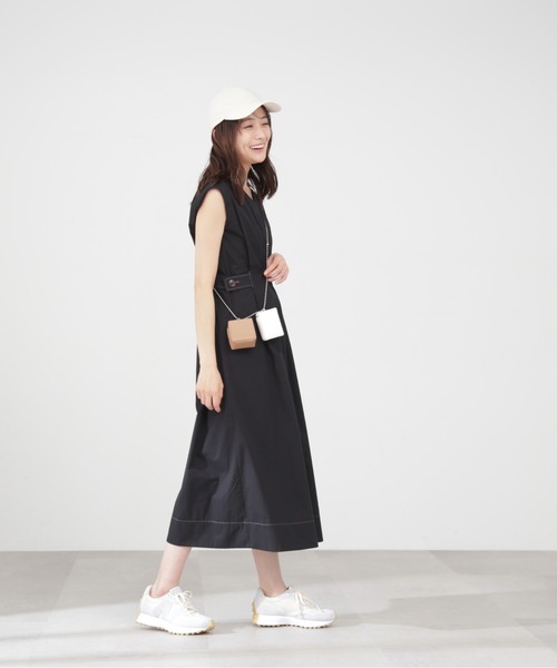 N.（N. Natural Beauty Basic）（エヌエヌナチュラルビューティーベーシック）の「◆ウエストタック脇ボタンノースリーブワンピース（ワンピース・レディース・クリーム/ブラック/ベージュ・SMALL/MEDIUM）」の13枚目の写真