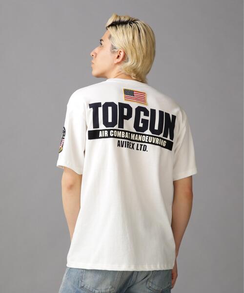 AVIREX(アヴィレックス)の「TOP GUN PATCH & PRINT T-SHIRT / トップガン パッチ & プリント Tシャツ / AVIREX / アヴィレックス(Tシャツ/カットソー・メンズ・ホワイト/オレンジ/ブラック/ネイビー/オリーブ系・XL/L/2XL/M)」の2枚目の写真