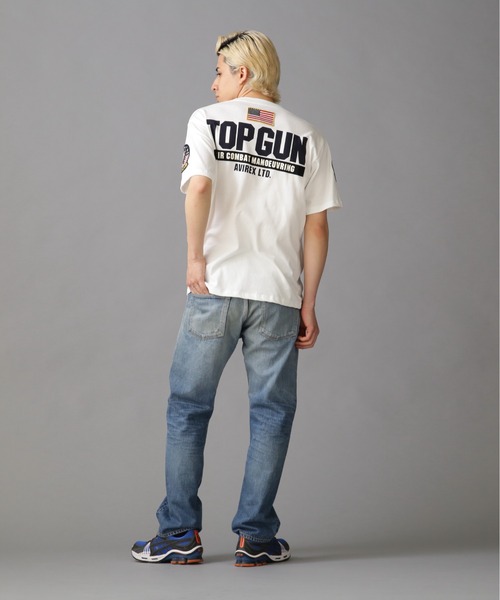国内発送/本物保証/AVIREX トップガン パッチ＆プリント Tシャツ TOP GUN PATCH & PRINT T-SHIRT / トップガン パッチ