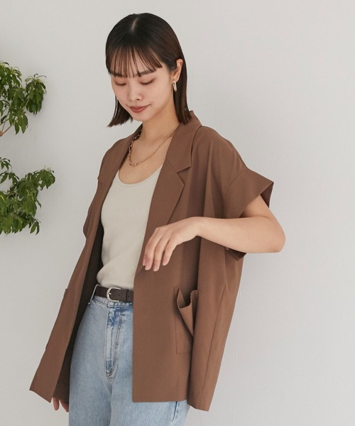 Doux archives（ドゥアルシーヴ）の「フレンチスリーブテーラージャケット（テーラードジャケット・レディース・ブラウン/ブラック/アイボリー・FREE）」の22枚目の写真