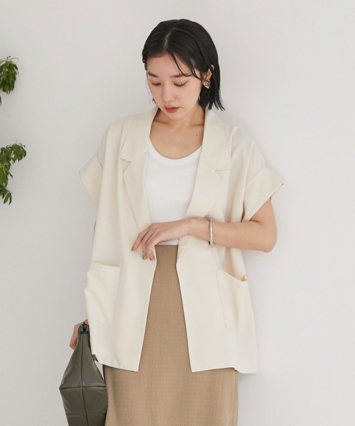 Doux archives（ドゥアルシーヴ）の「フレンチスリーブテーラージャケット（テーラードジャケット・レディース・ブラウン/ブラック/アイボリー・FREE）」の13枚目の写真