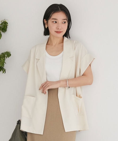 Doux archives（ドゥアルシーヴ）の「フレンチスリーブテーラージャケット（テーラードジャケット・レディース・ブラウン/ブラック/アイボリー・FREE）」の14枚目の写真