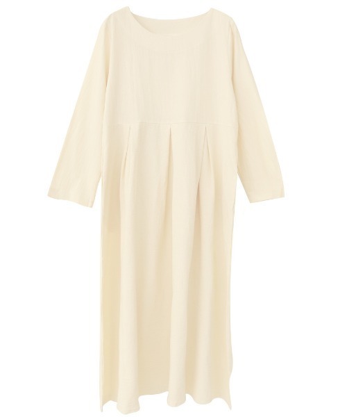 ISOOK(アイスー)の「Tuck flare linen one-piece / タックフレアリネンワンピース(chiica select)(ワンピース・レディース・アイボリー/ブラック・FREE)」の4枚目の写真