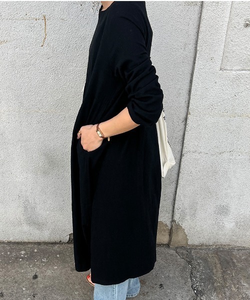 ISOOK(アイスー)の「Tuck flare linen one-piece / タックフレアリネンワンピース(chiica select)(ワンピース・レディース・アイボリー/ブラック・FREE)」の8枚目の写真